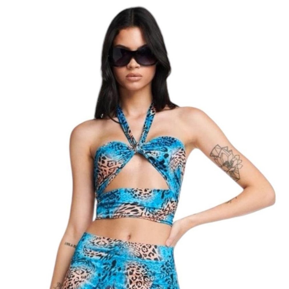 I.AM.GIA Isabella Blue Leopard Print Top